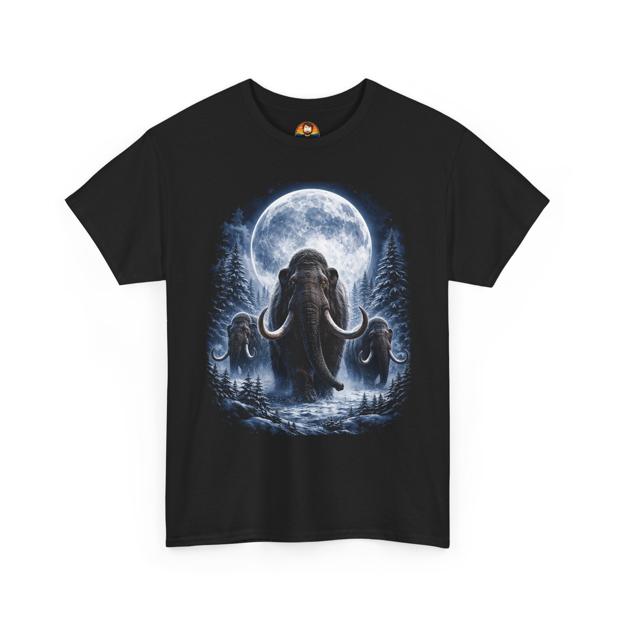 Moonlight Mammoth T-Shirt | Vintage Wilderness Trucker Graphic Tee