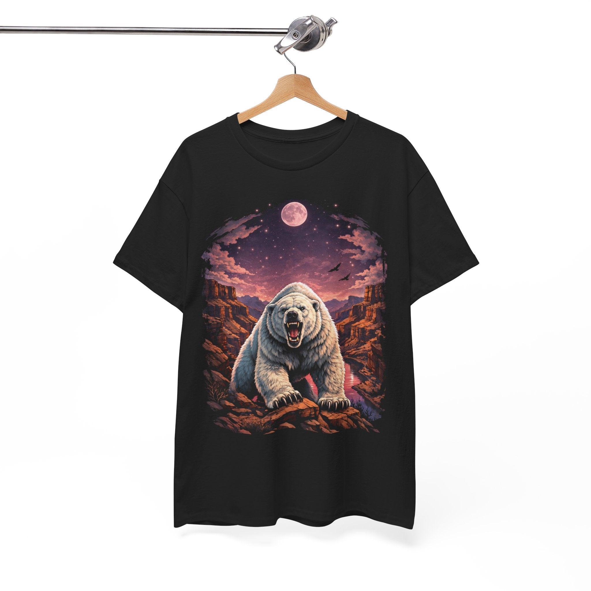 Polar Bear Moonlight T-Shirt | Vintage Wildlife Truck Stop Graphic Tee
