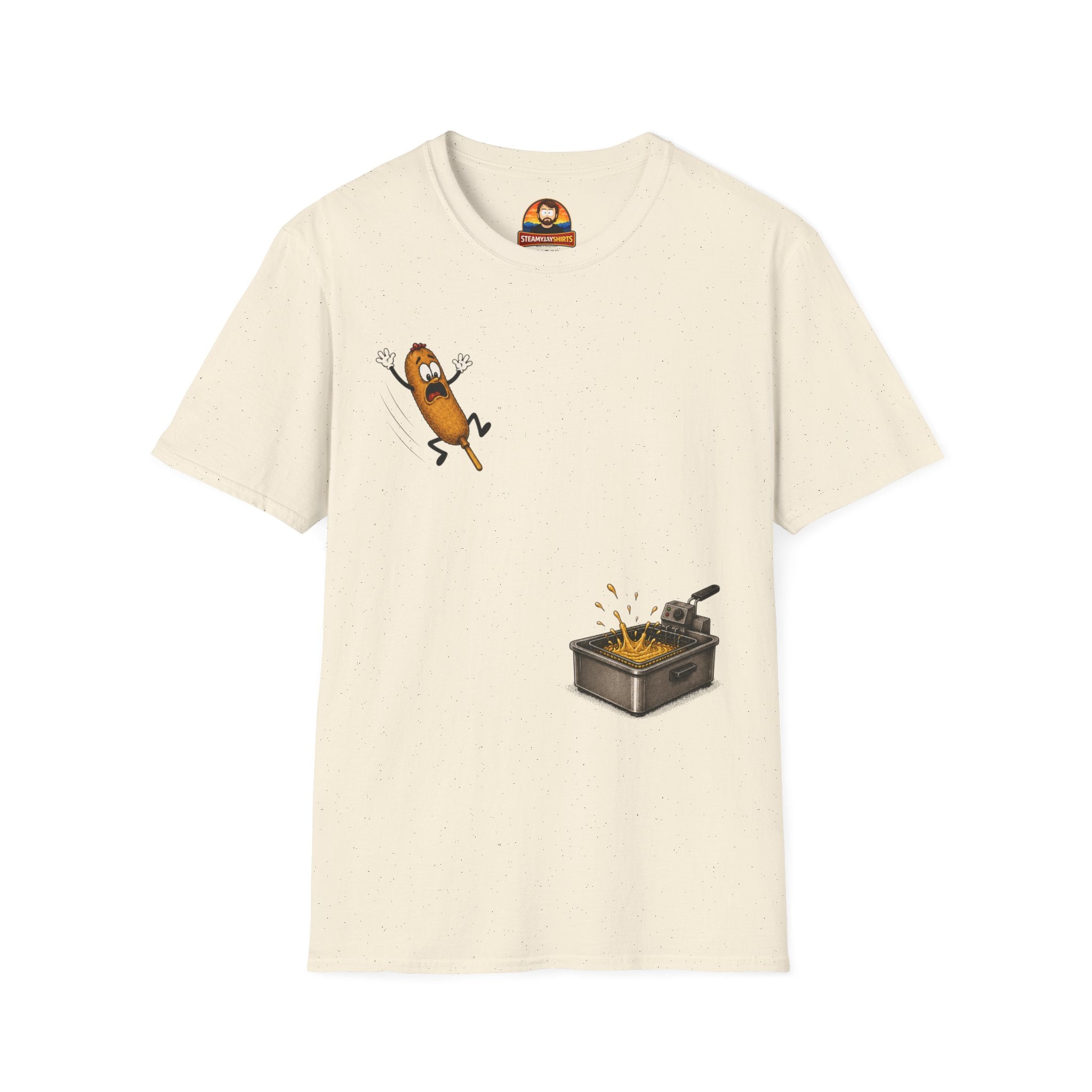 Corn Dog’s Final Plunge T-Shirt | Funny Fair Food Graphic Tee