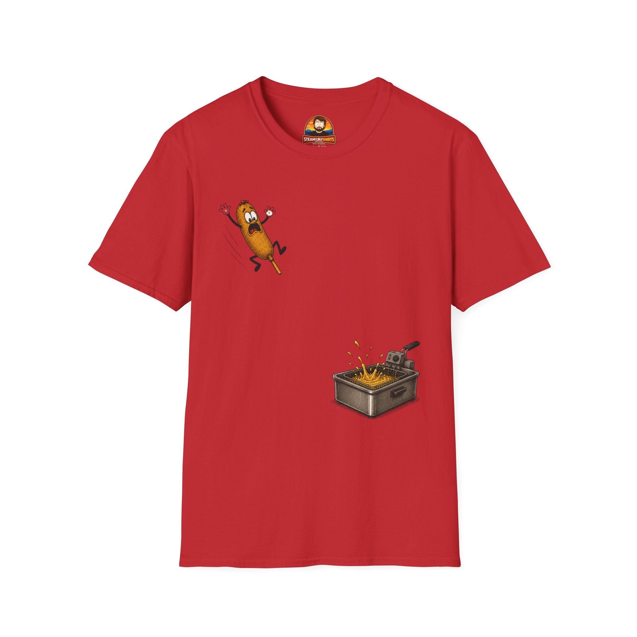 Corn Dog’s Final Plunge T-Shirt | Funny Fair Food Graphic Tee