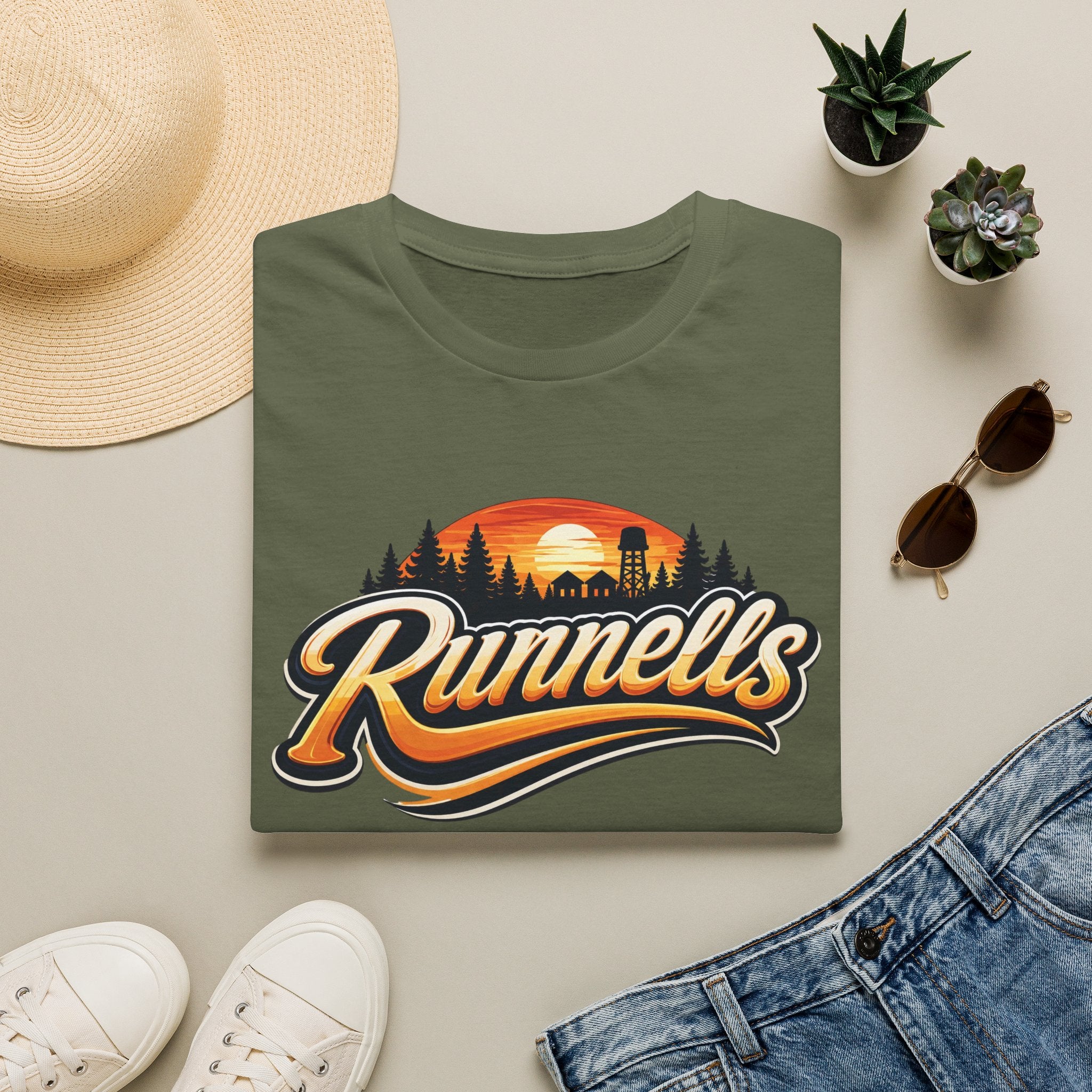 Runnells, Iowa Classic Logo T-Shirt | Vintage Small Town Tee