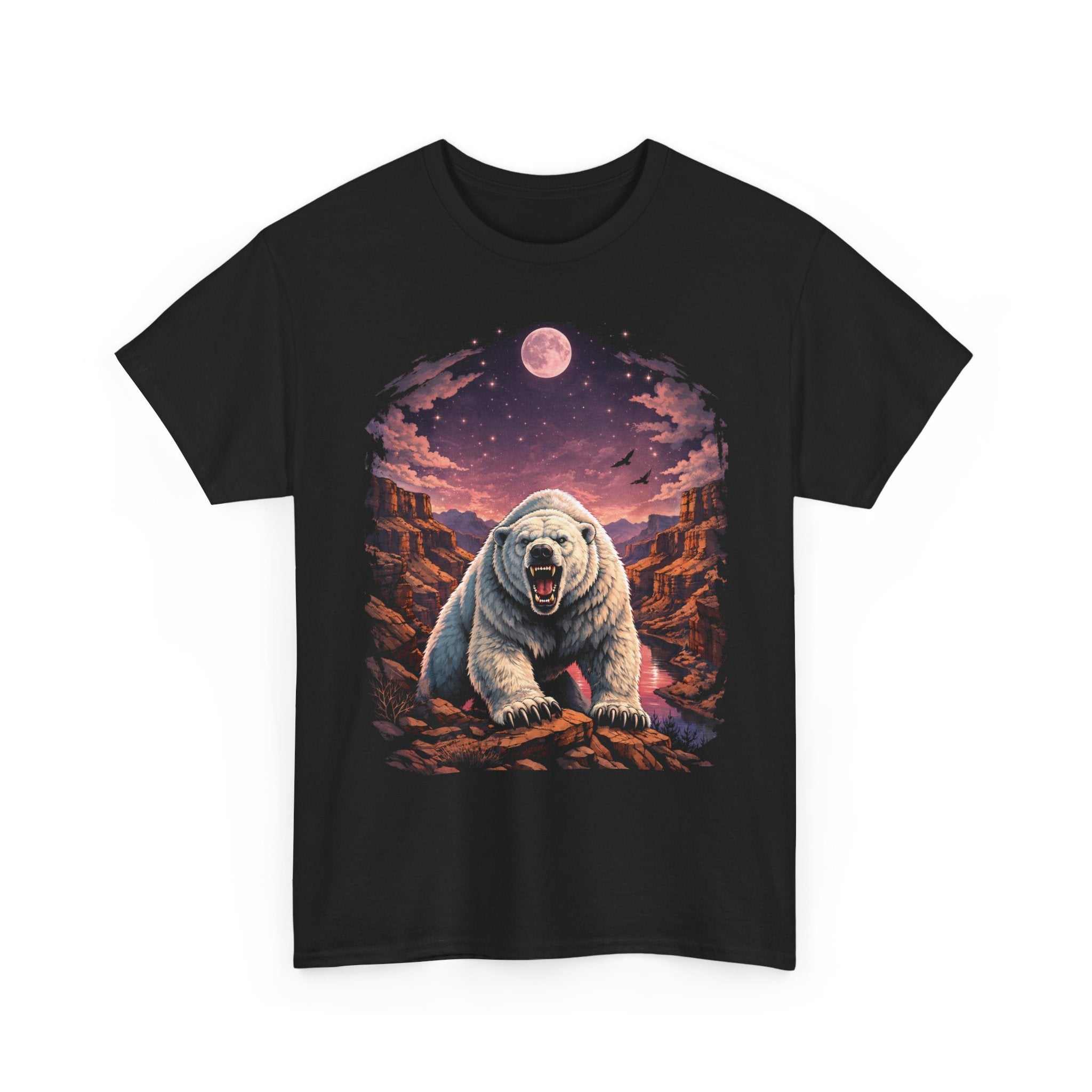 Polar Bear Moonlight T-Shirt | Vintage Wildlife Truck Stop Graphic Tee