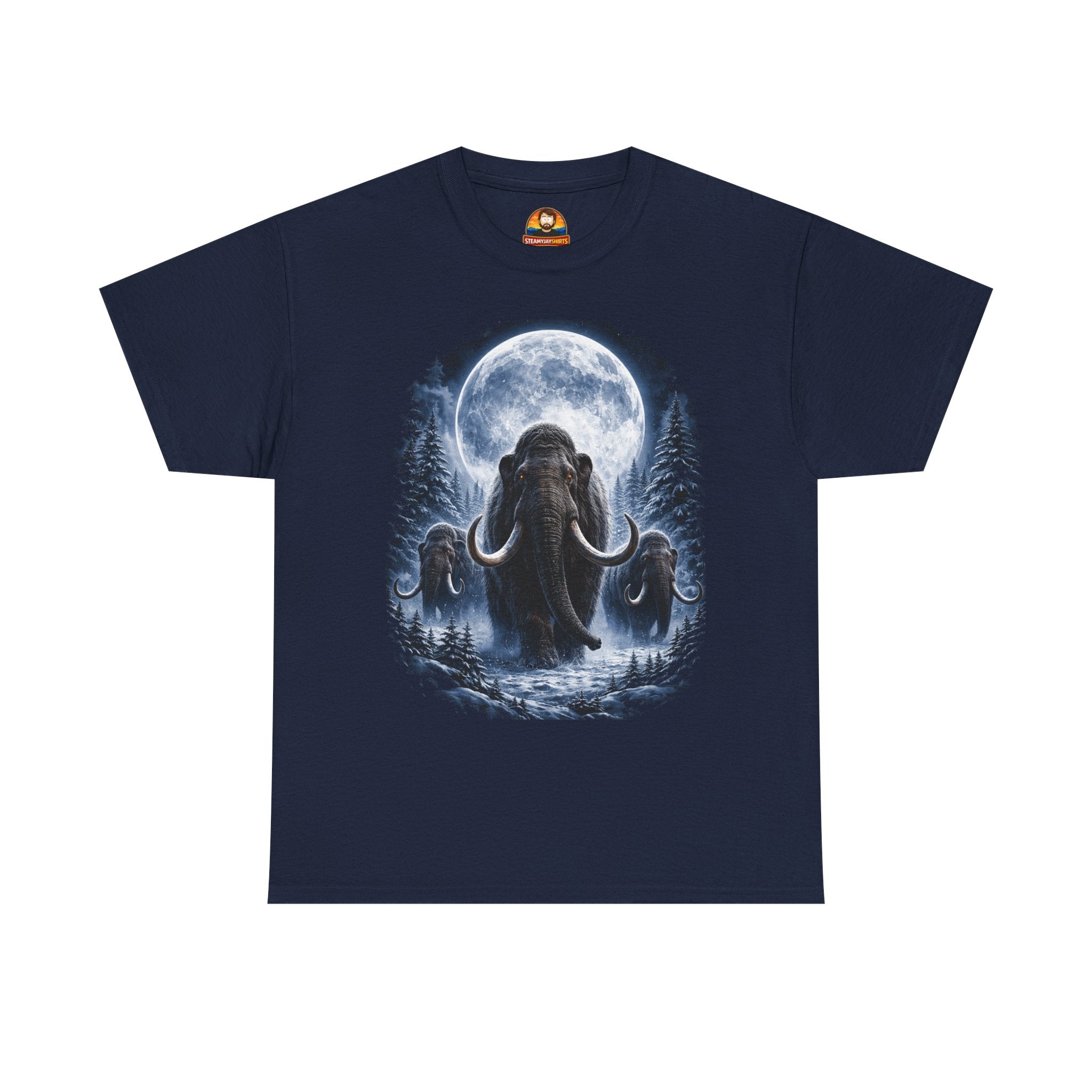 Moonlight Mammoth T-Shirt | Vintage Wilderness Trucker Graphic Tee
