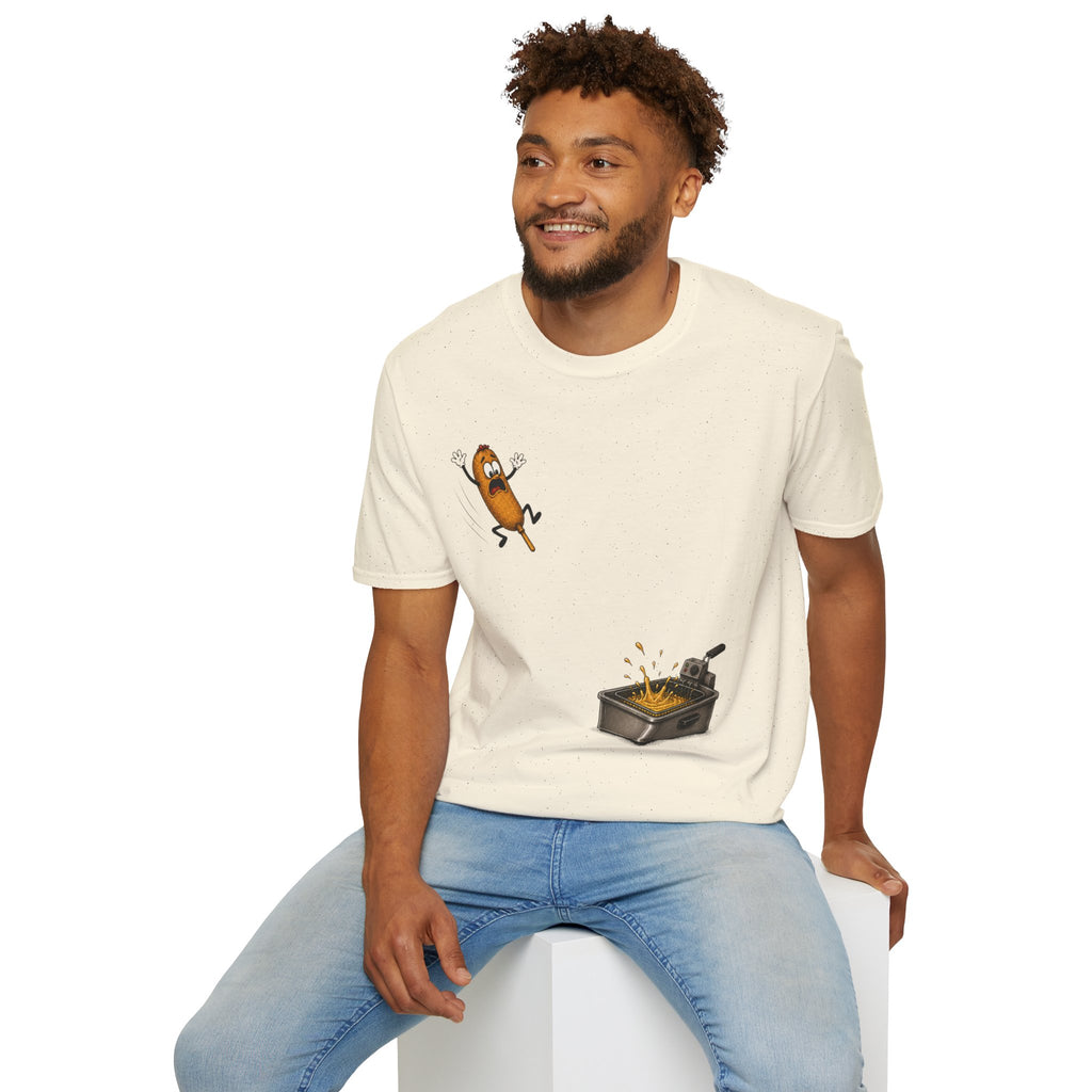 Corn Dog’s Final Plunge T-Shirt | Funny Fair Food Graphic Tee