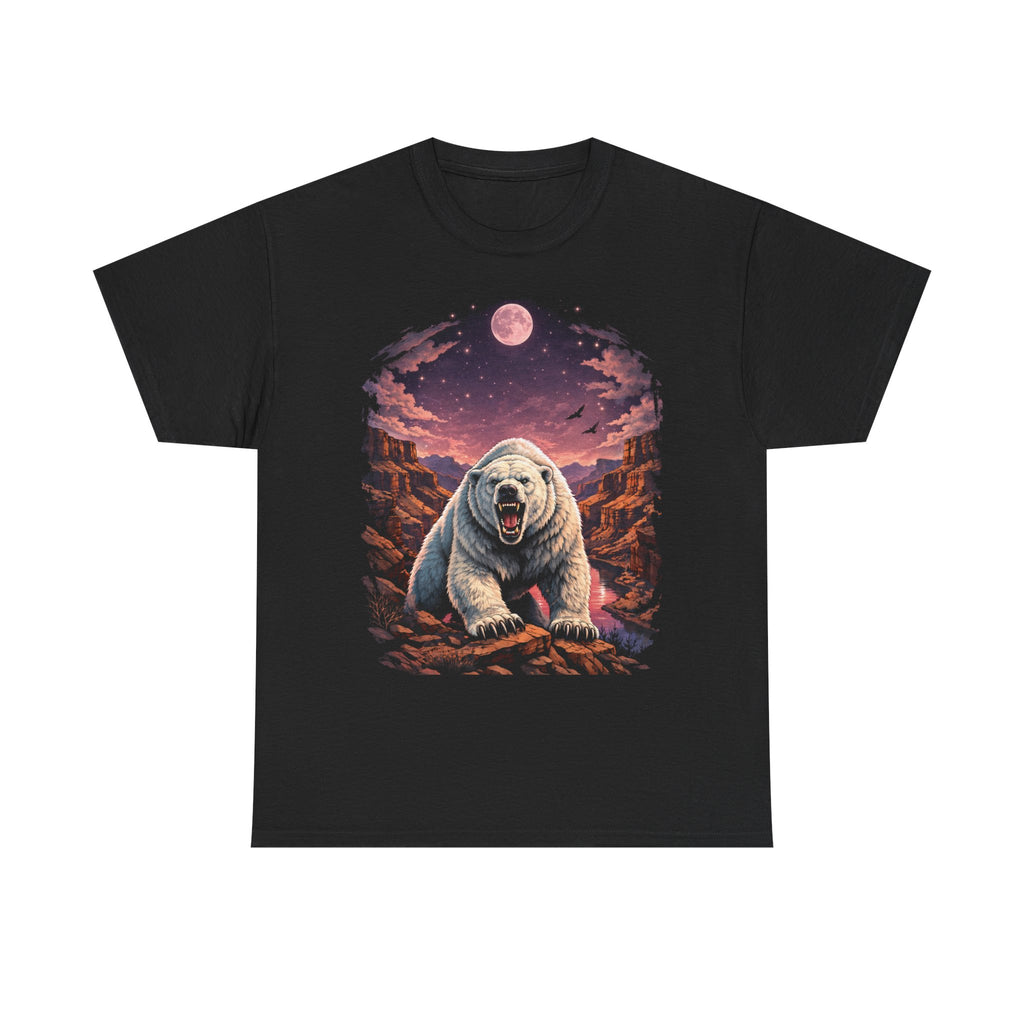 Polar Bear Moonlight T-Shirt | Vintage Wildlife Truck Stop Graphic Tee
